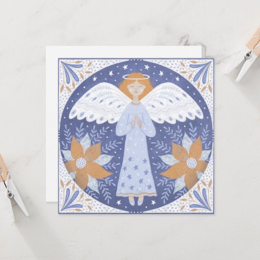 Carte de Noël Angel (Devant/Arrière en situation)