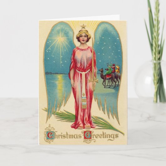 Carte de Noël Angel vintage (Devant)