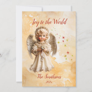 Carte de Noël Angel Vintage