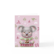 Carte de Noël animal australien mignonne - Koala