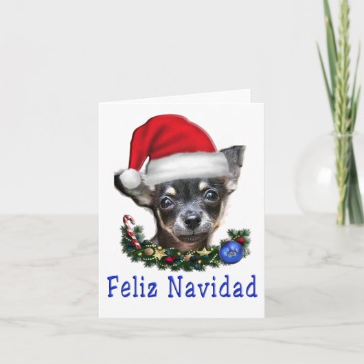 carte de noël animal chihuahuas (Devant)