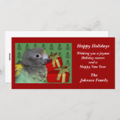 Carte de Noël animal Meyers Parrot (Devant / Derrière)