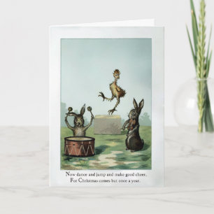 Carte de Noël Animaux vintages