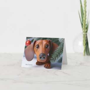 Carte de Noël Animée Dachshund 3D