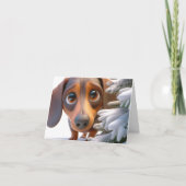 Carte de Noël Animée Dachshund 3D (Devant)