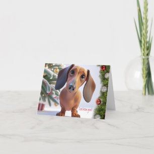 Carte de Noël Animée Dachshund 3D