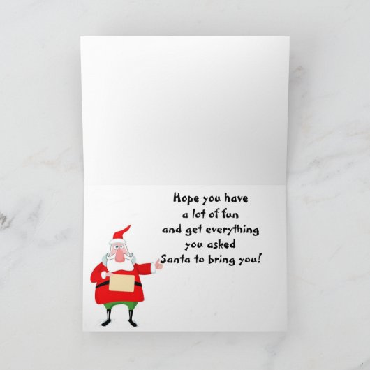 CARTE DE NOËL "ANNÉE 1" AVEC ARBRE SILLY (Intérieur)