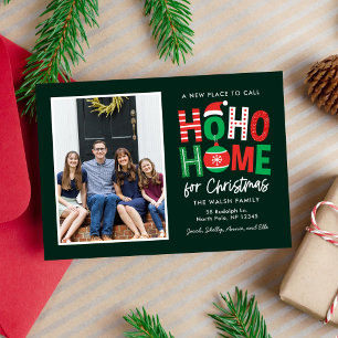 Carte de Noël Annonce de Déménagement Ho Ho Home