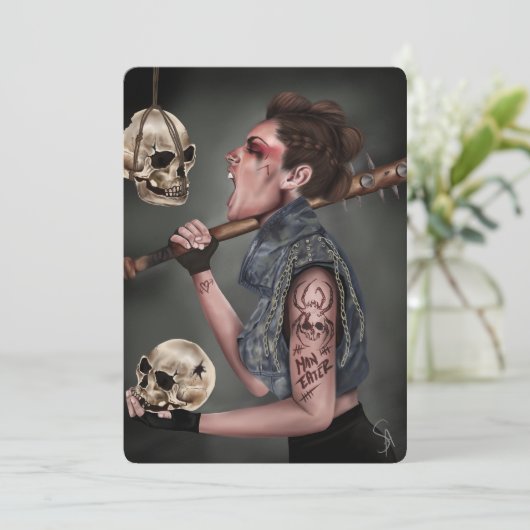 Carte de Noël anti-courant - Art numérique Punk (Debout devant)