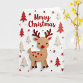 Carte de Noël Antlered Friend (Fleur jaune)