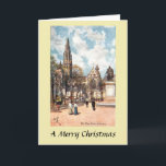 Carte de Noël - Anvers, Belgique<br><div class="desc">L'image de cette carte de Noël a été reproduite à partir d'une ancienne carte postale de la place Verte,  Anvers,  Belgique.</div>