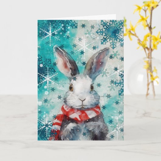 Carte de Noël AP4448B1 pour lapin multimédia mixte (Fleur jaune)