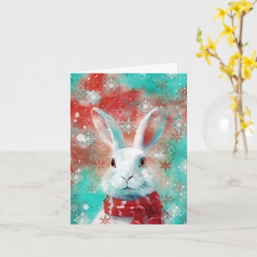 Carte de Noël AP453B1 pour lapin multimédia mixte (Fleur jaune)