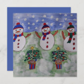 Carte de Noël Appartement Snowmen (Devant / Derrière)