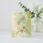 Carte de noël aquarelle avec sainte branche (Debout devant)