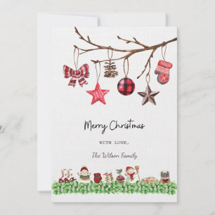 Carte de Noël Aquarelle Blanc