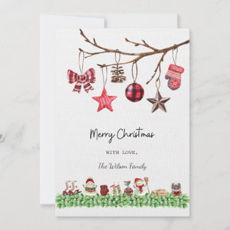 Carte de Noël Aquarelle Blanc