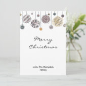 Carte de Noël aquarelle, carte de vacances, orneme (Debout devant)