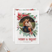 Carte de Noël Aquarelle Joyeuse et Lumineuse (Devant/Arrière en situation)