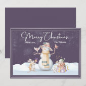 Carte de Noël aquarelle Snowy Scene (Devant / Derrière)