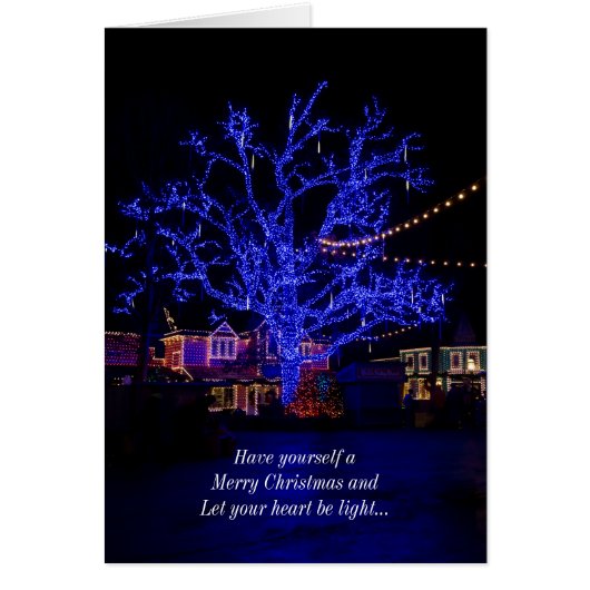 Carte de Noël Arbre Bleu (Devant)