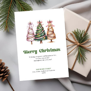 Carte de Noël arbre chic motif léopard neutre