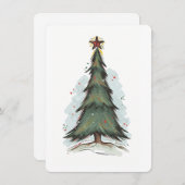 Carte de Noël Arbre de Fête (Devant / Derrière)