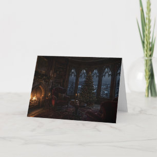 Carte de Noël Arbre de la Bibliothèque d'Hiver