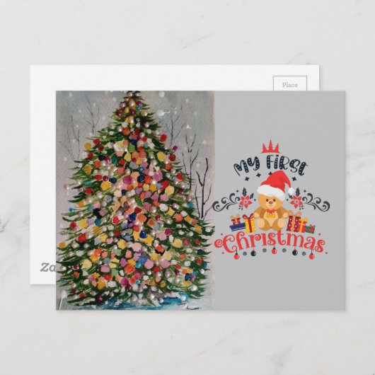 CARTE DE NOËL ARBRE DE NOËL (Devant / Derrière)