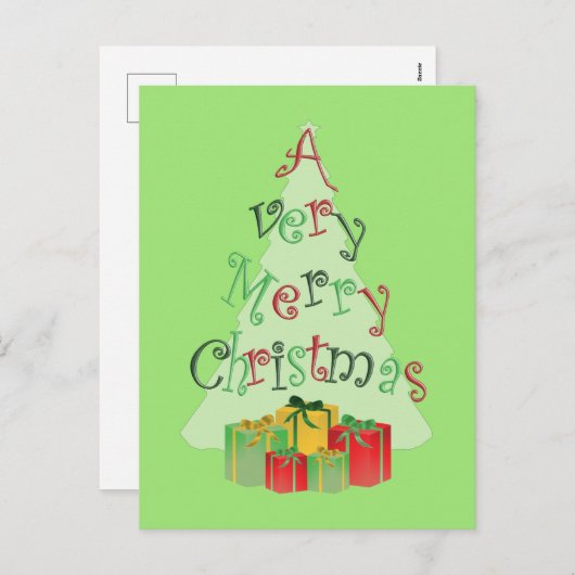 Carte de Noël arbre de Noël (Devant / Derrière)