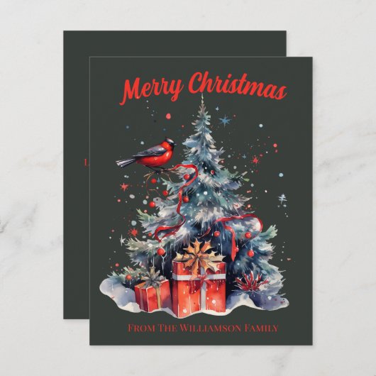 Carte de Noël Arbre de Noël (Devant / Derrière)