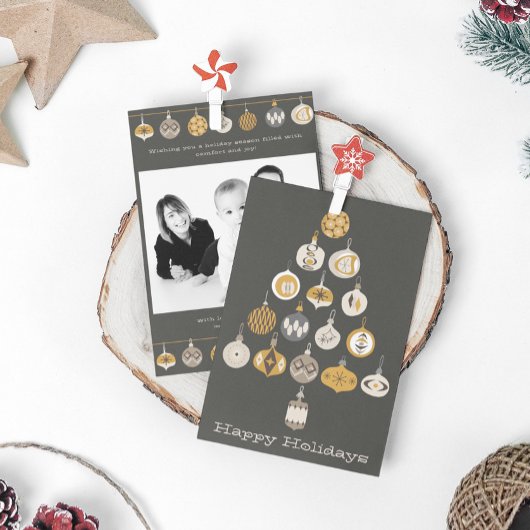 Carte de Noël Arbre de Noël de l'ornement rétro