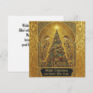 Carte de Noël Arbre de Noël Doré avec Anges – Élég