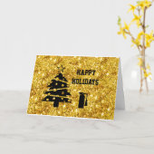 Carte de Noël Arbre de Noël et Extincteur de feu (Fleur jaune)