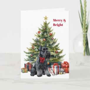 Carte de Noël Arbre de Noël Giant Schnauzer à Coll