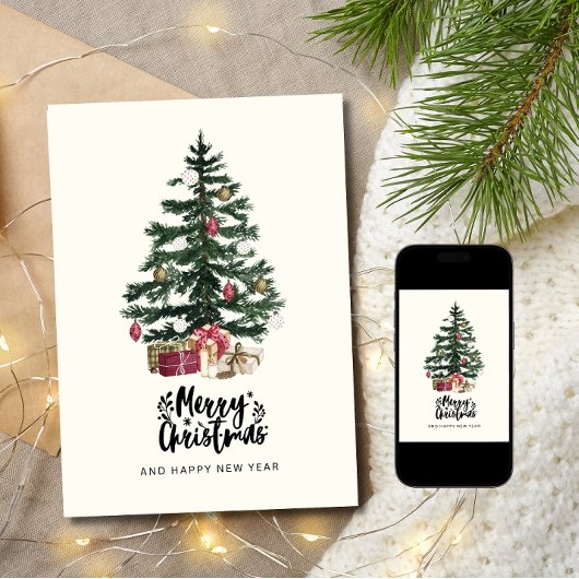 Carte de Noël Arbre de Noël Joyeux Noël Vacances