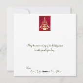 Carte de Noël Arbre de Noël Vert, Rouge, Or (Dos)