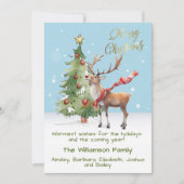 Carte de Noël Arbre de rennes écossais (Devant)