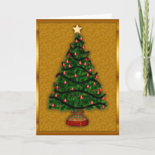 Carte de Noël Arbre d'or (Devant)