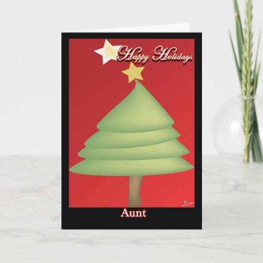 Carte de Noël Arbre Joyeux vacances Tante, famille (Devant)
