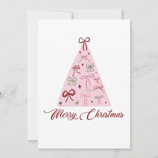 Carte de Noël Arbre Rose (Devant)