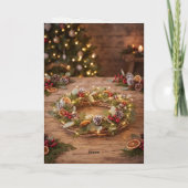 Carte de Noël arbre rustique or (Dos)