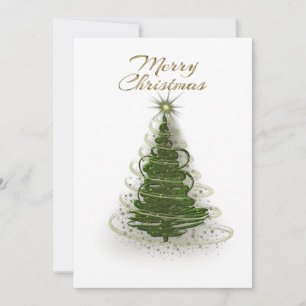 Carte de Noël arbre vert spirale moderne
