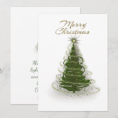 Carte de Noël arbre vert spirale moderne (Devant / Derrière)