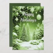 Carte de Noël Arbres verts (Devant / Derrière)