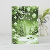 Carte de Noël Arbres verts (Debout devant)