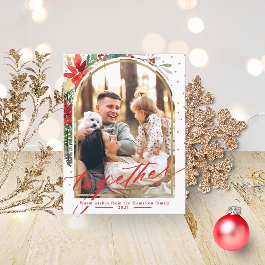 Carte de Noël Arc Photo Famille Ensemble