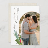 Carte de Noël Arc Photo Moderne Avec Holly (Devant / Derrière)