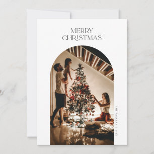 Carte de Noël Arch moderne en blanc