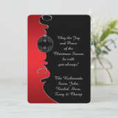 Carte de Noël Argent Rouge Dégradé (Debout devant)